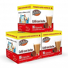 Cafe con leche Kfetea 3 cajas de 16 capsulas compatibles Dolce Gusto