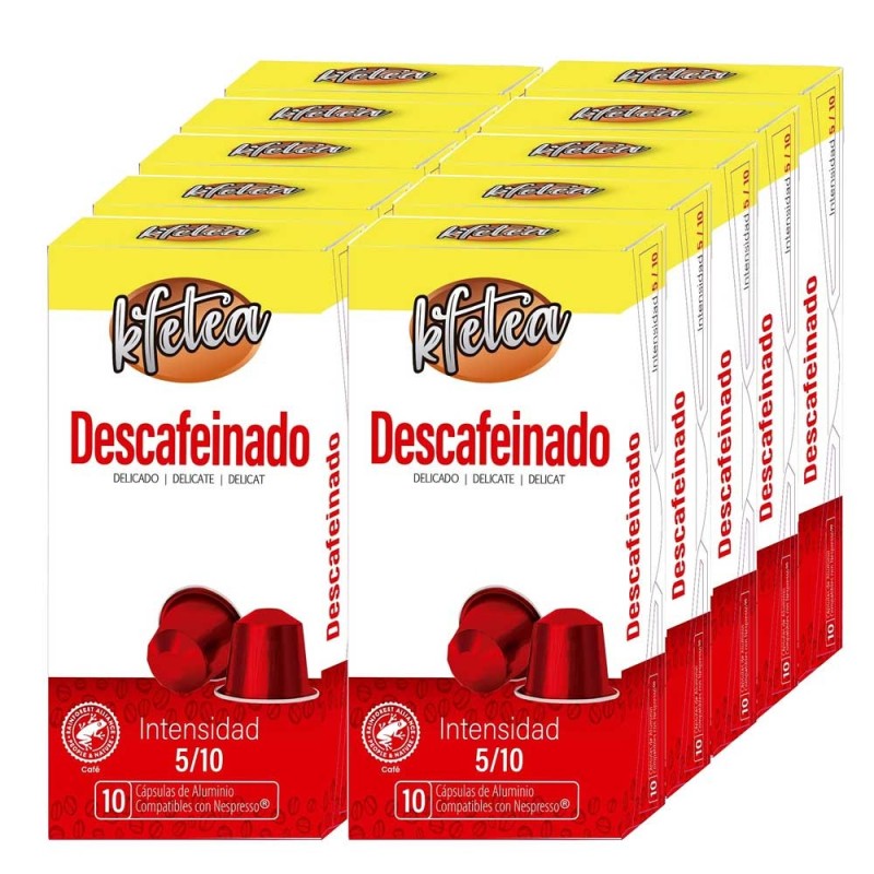 Descafeinado Kfetea Nespresso: 10 Cajas, 100 Cápsulas