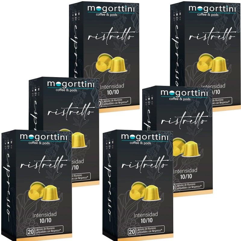 120 Cápsulas Ristretto Mogorttini Compatibles con Nespresso